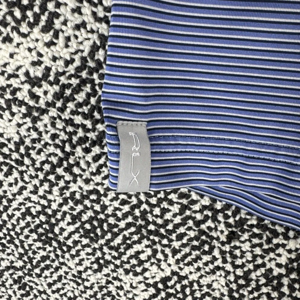 RLX Ralph Lauren Polo Mens Large Blue Striped‎ Moisture Wicking